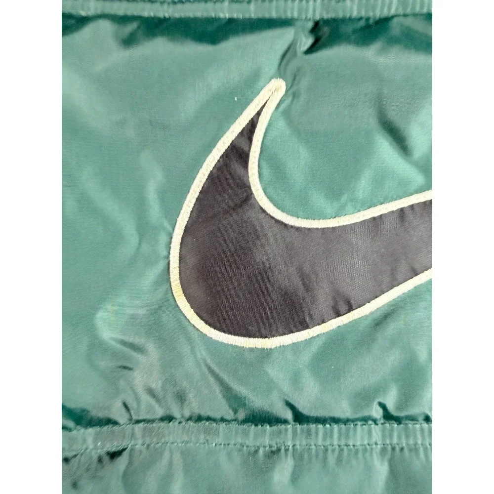 Vintage Nike Y2K Reversible Hooded Puffer Jacket Men's L‎ Spellout Swoosh